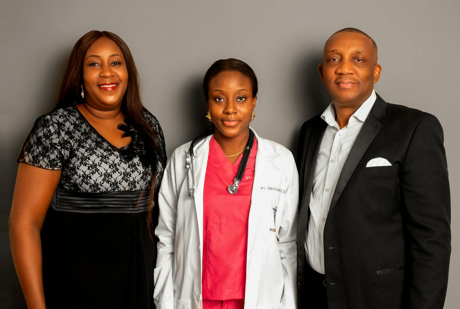 Nigerian family and healthcare professional